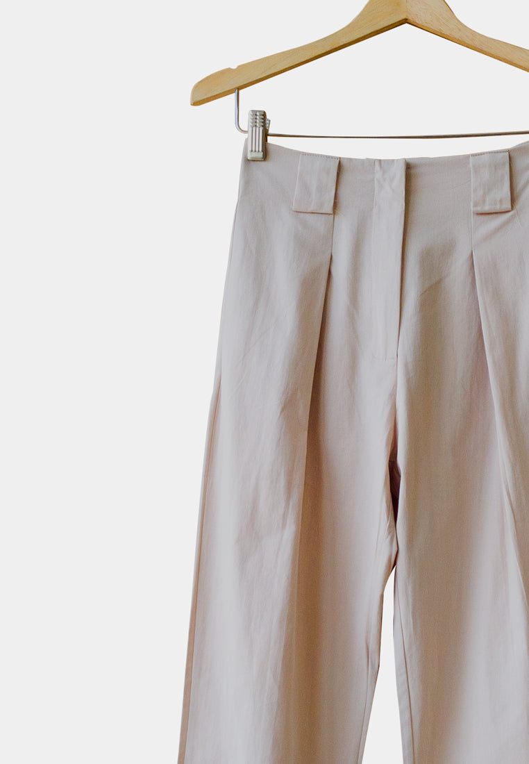 Women Straight Cut Long Pants - Beige - H1W251