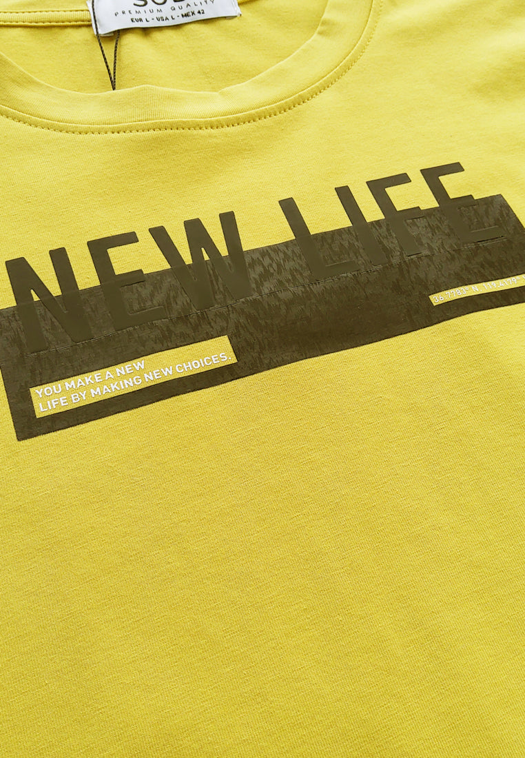 Men Short-Sleeve Graphic Tee - Yellow - S2M192