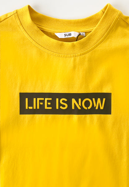 Men Short-Sleeve Fashion Tee - Yellow - F2M309