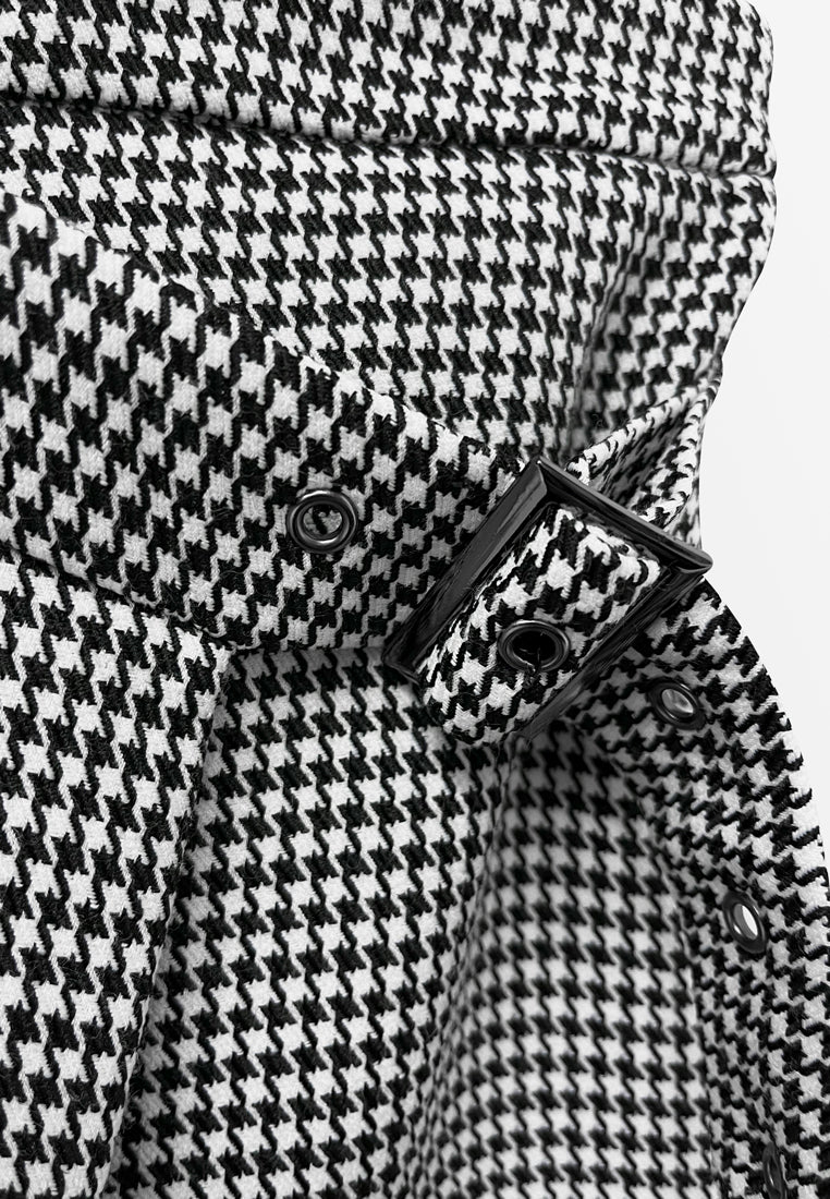 Women Houndstooth Skort - Black - S3W627