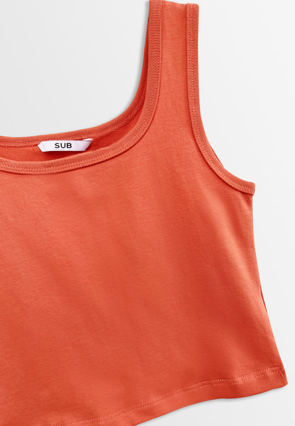 Women Scoop Neck Tank Top - Orange - H2W464