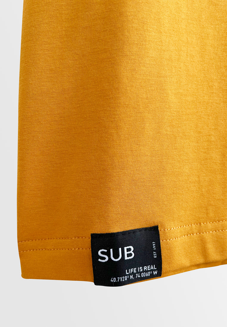 Men Short-Sleeve Basic Tee - Dark Yellow - S3M525