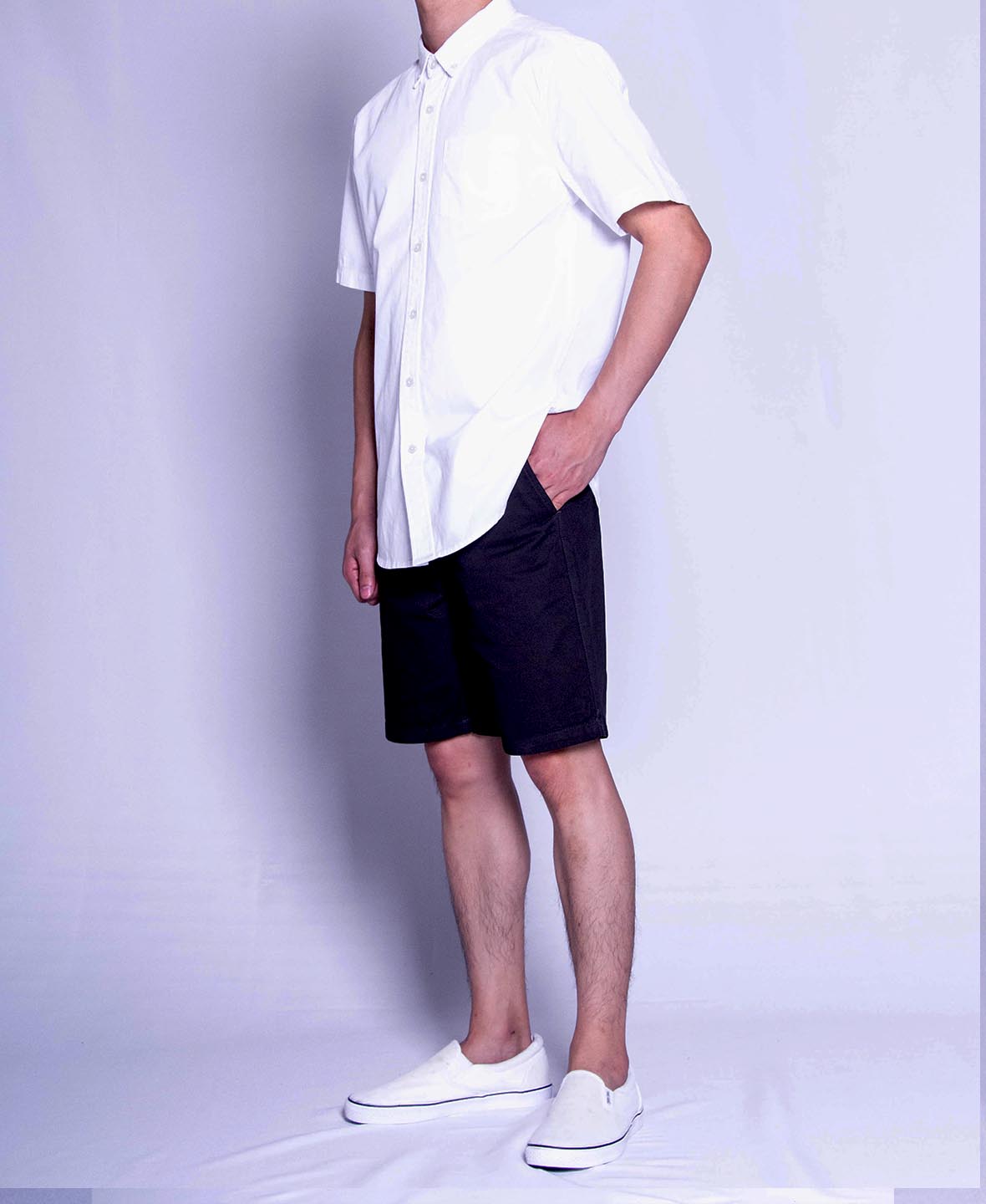 Men Short-Sleeve Shirt - White - F9M079