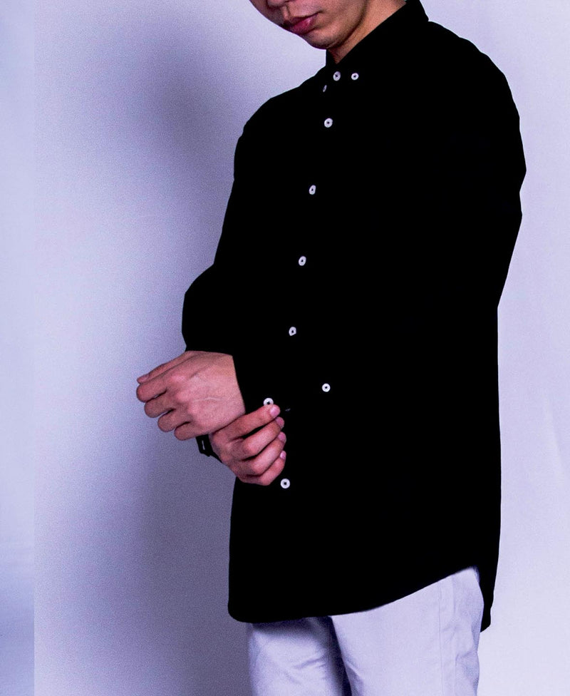 Men Long Sleeve Shirt - Black - F9M082