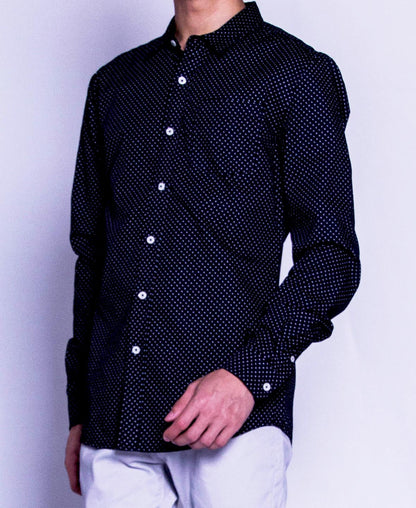 Men Long Sleeve Shirt - Black - F9M092