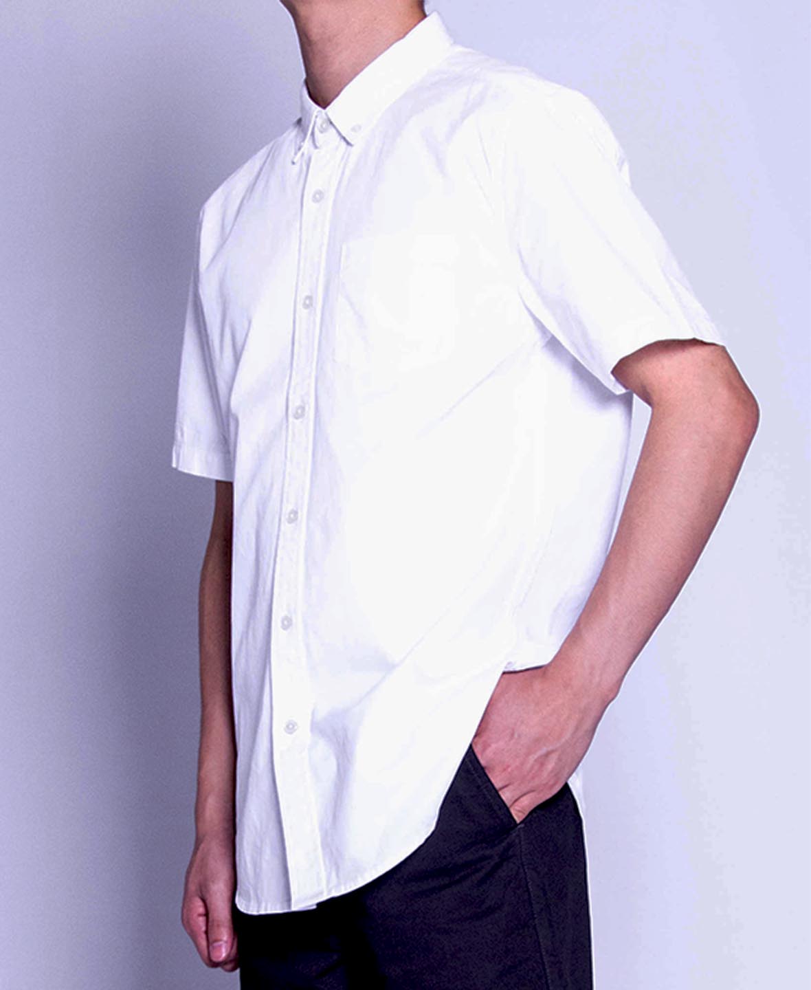 Men Short-Sleeve Shirt - White - F9M079