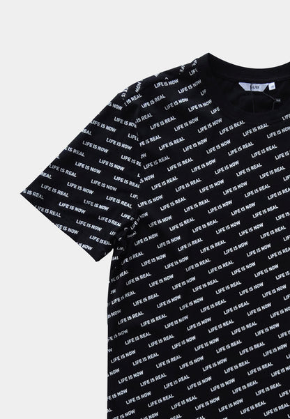 Men Short-Sleeve Graphic Tee - Black - S2M099