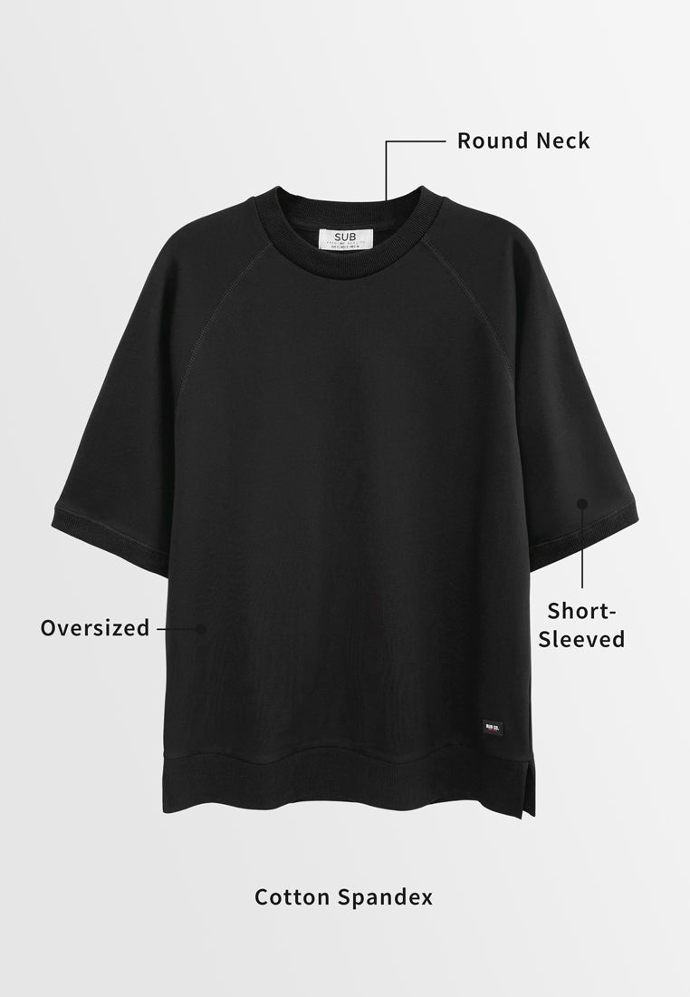 Men Short-Sleeve Oversized Fashion Tee - Black - H2M610