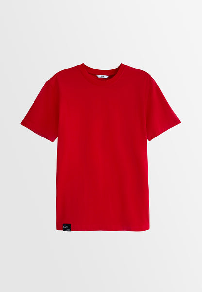 Men Short-Sleeve Basic Tee - Red - H2M414