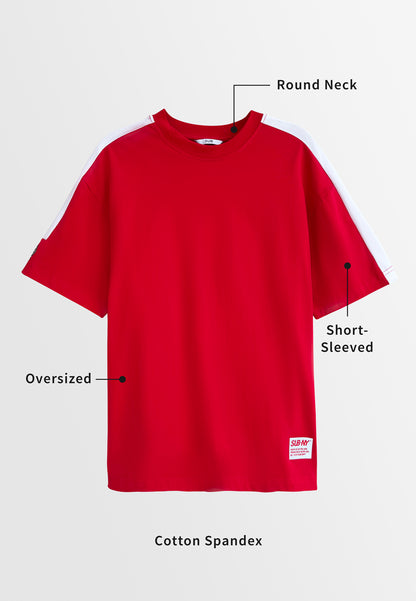 Men Short-Sleeve Fashion Tee - Red - H2M466