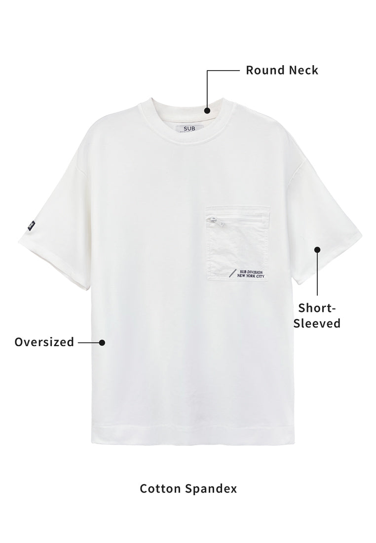 Men Short-Sleeve Fashion Tee - White - H2M481