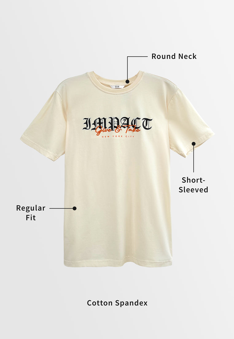 Men Short-Sleeve Graphic Tee - Beige - H2M446