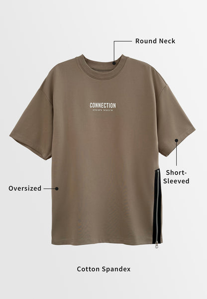 Men Short-Sleeve Fashion Tee - Khaki - H2M455