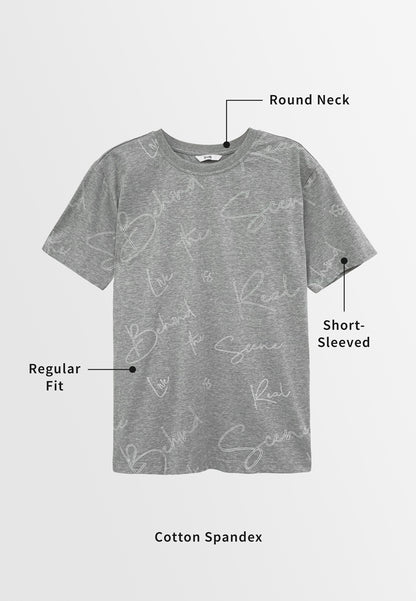 Men Short-Sleeve Graphic Tee - Grey - H2M505