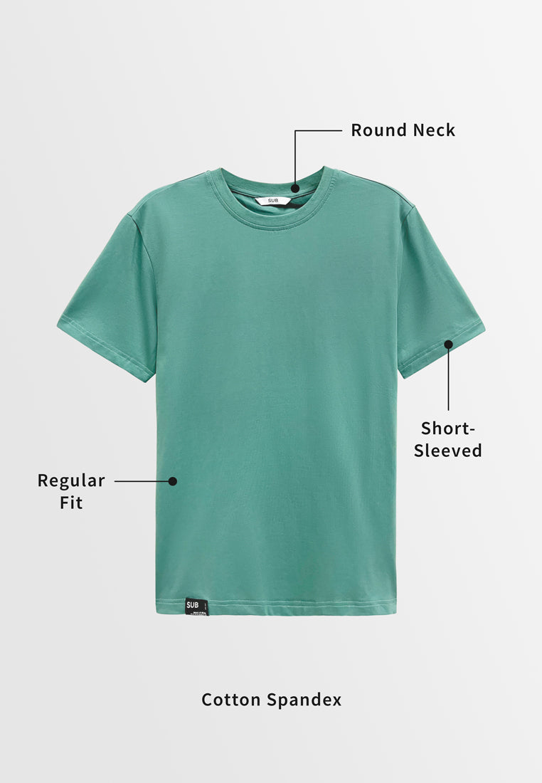 Men Short-Sleeve Basic Tee - Green - M3M677