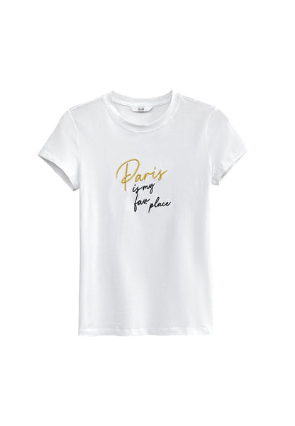 Women Short-Sleeve Graphic Tee - White - H2W571