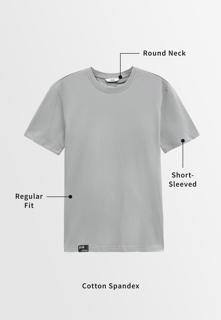 Men Short-Sleeve Basic Tee - Grey - M3M676