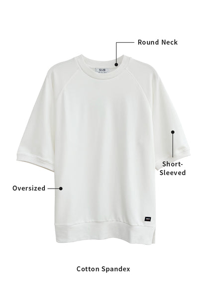 Men Short-Sleeve Oversized Fashion Tee - White - H2M788