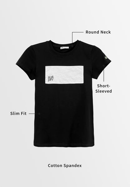 Women Short-Sleeve Graphic Tee - Black - H2W553