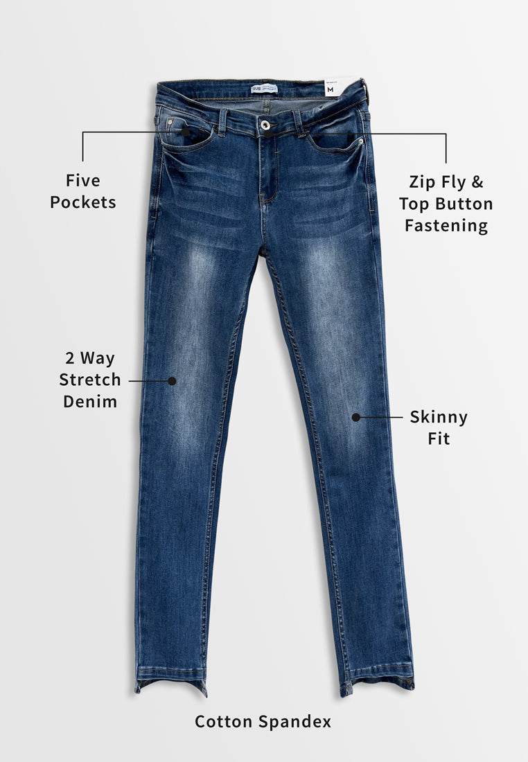 Women Skinny Fit Long Jeans - Blue - H2W436