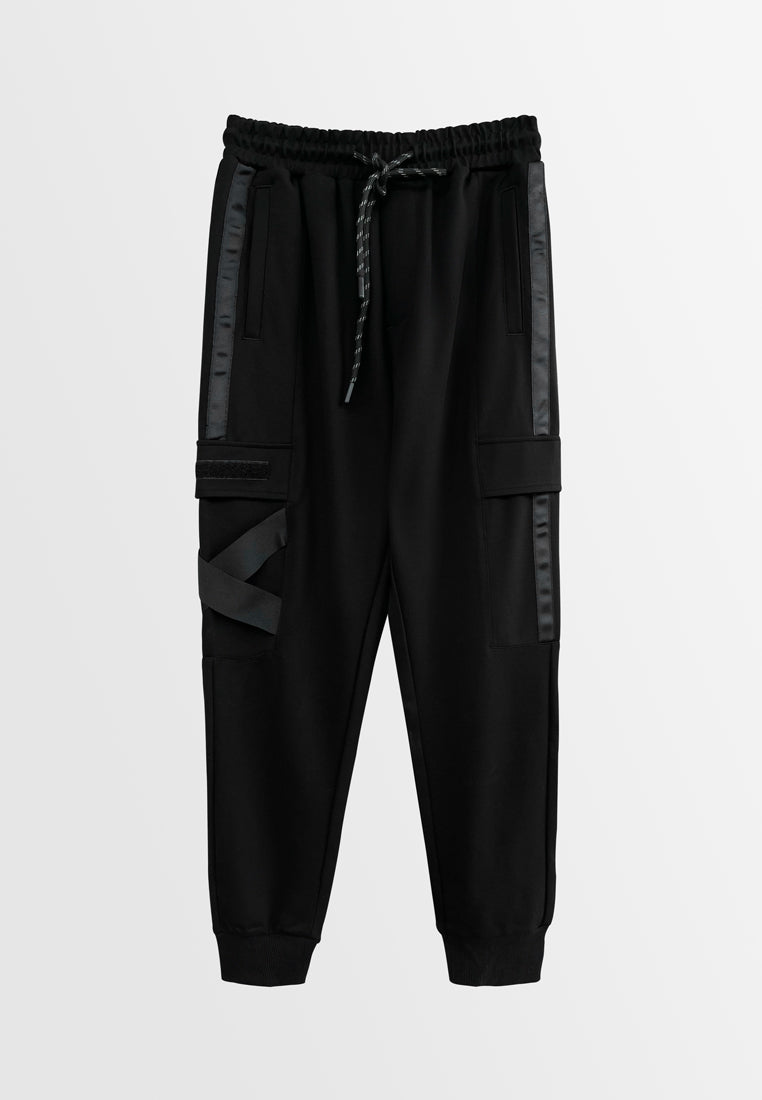 Men Long Jogger - Black - H2M476