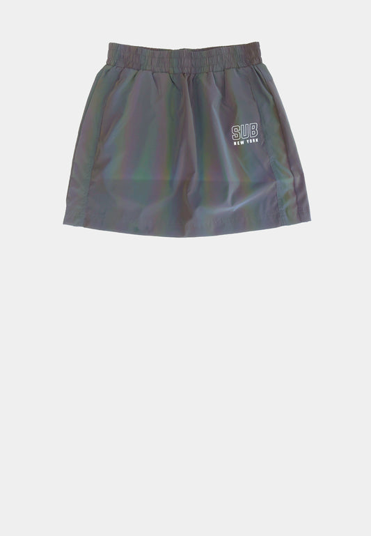 Women Reflective Effect Short Skirt - Grey - H1W223