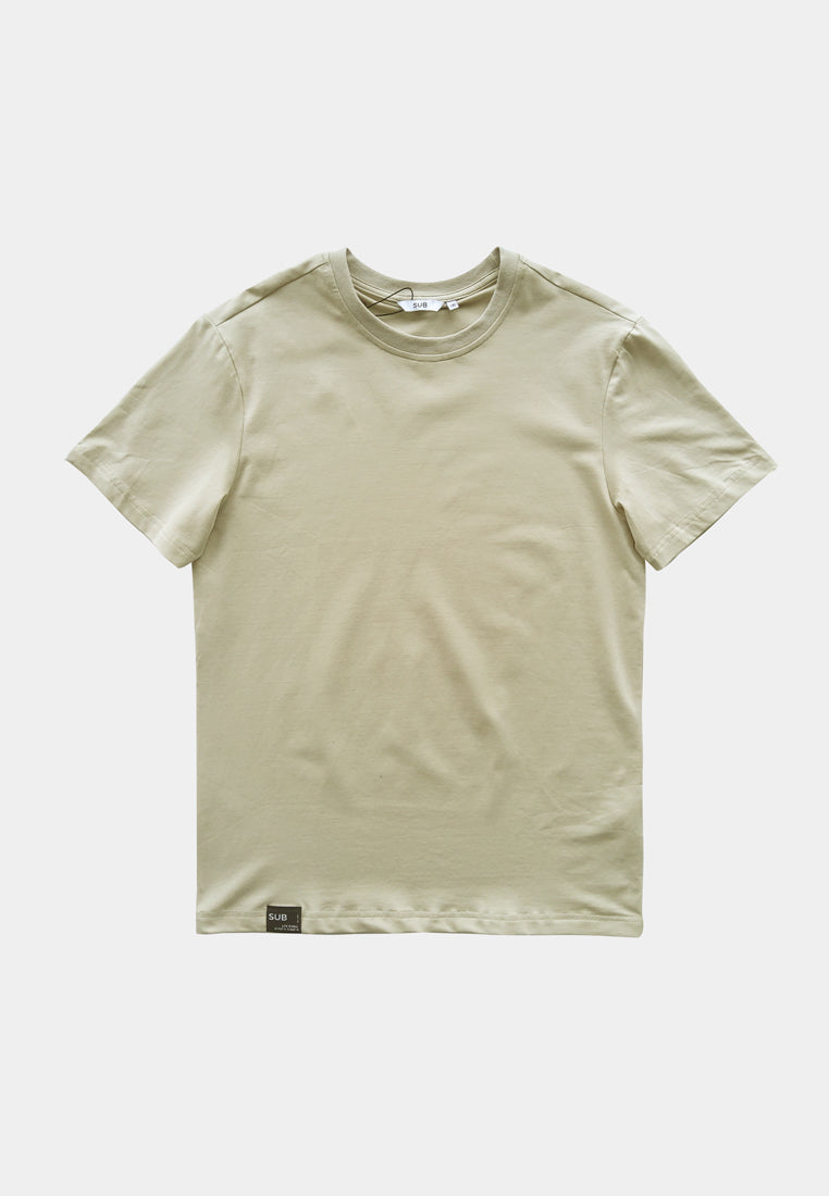 Men Short-Sleeve Basic Tee - Khaki - S2M197