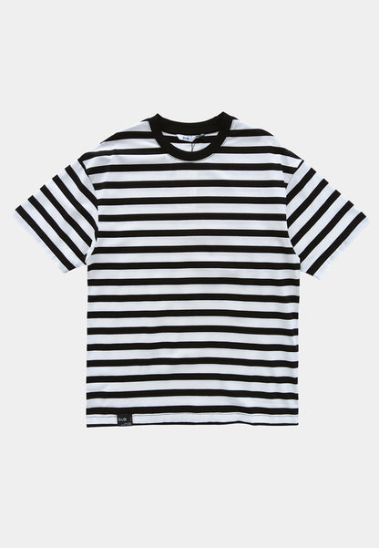 Men Short-Sleeve Striped Fashion Tee - Black - M2M279