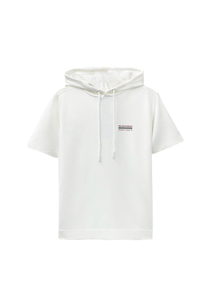 Men Short-Sleeve Sweatshirt Hoodie - White - H2M792