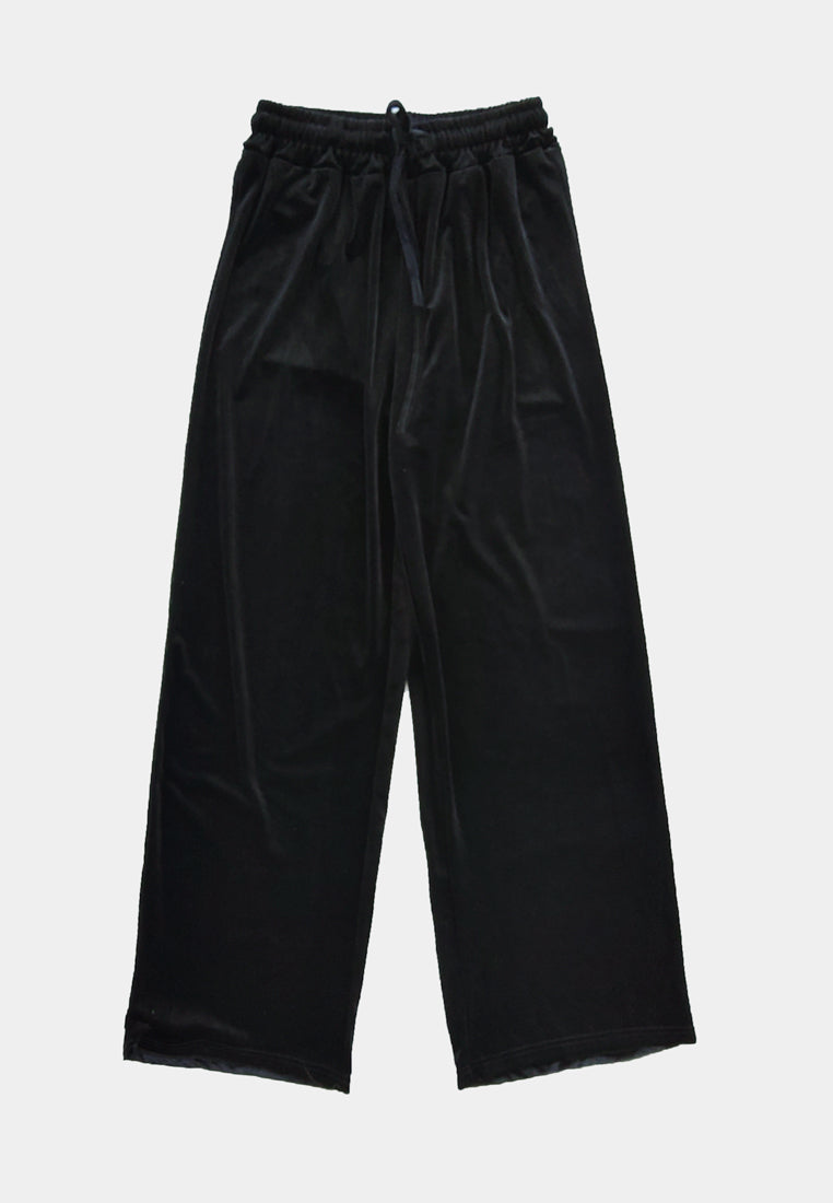 Women Straight Cut Long Pants - Black - H1W250