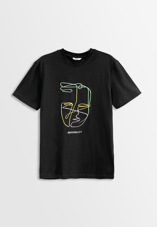 Men Short-Sleeve Graphic Tee - Black - H2M364