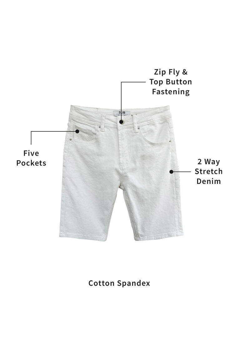 Men Short Jeans - White - REM782