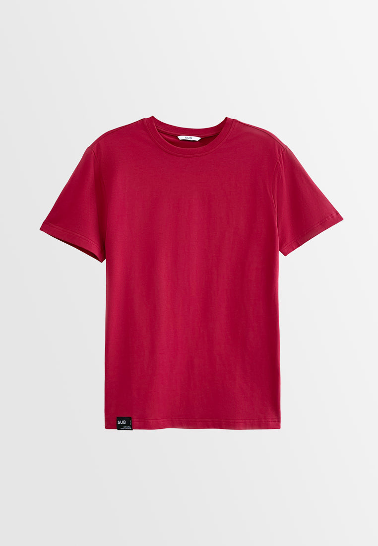 Men Short-Sleeve Basic Tee - Dark Pink - S3M526