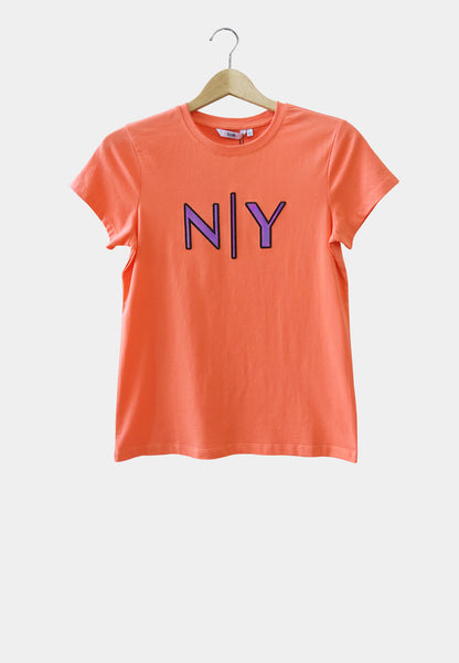 Women Short-Sleeve Graphic Tee - Orange - S2W298