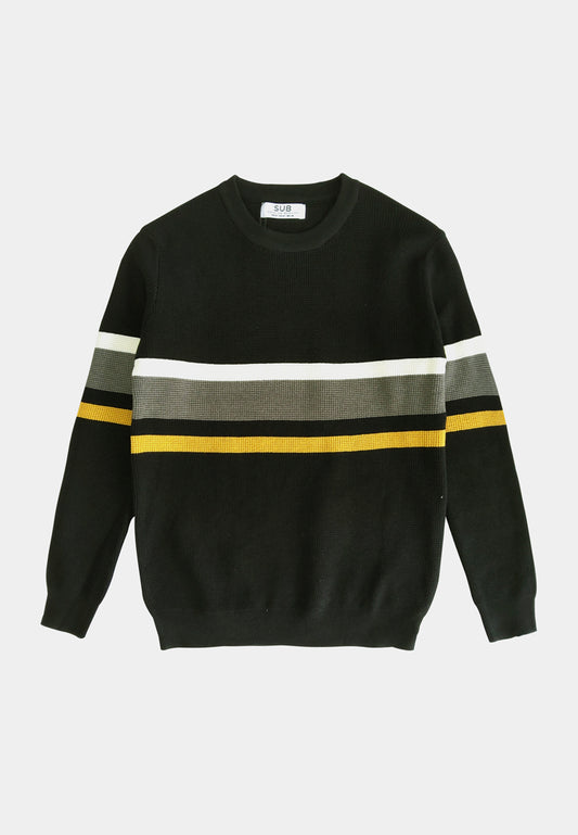 Men Long-Sleeve Knit Top - Black - H1M222