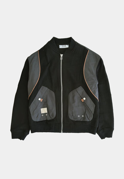 Men Bomber Jacket - Black - H1M162