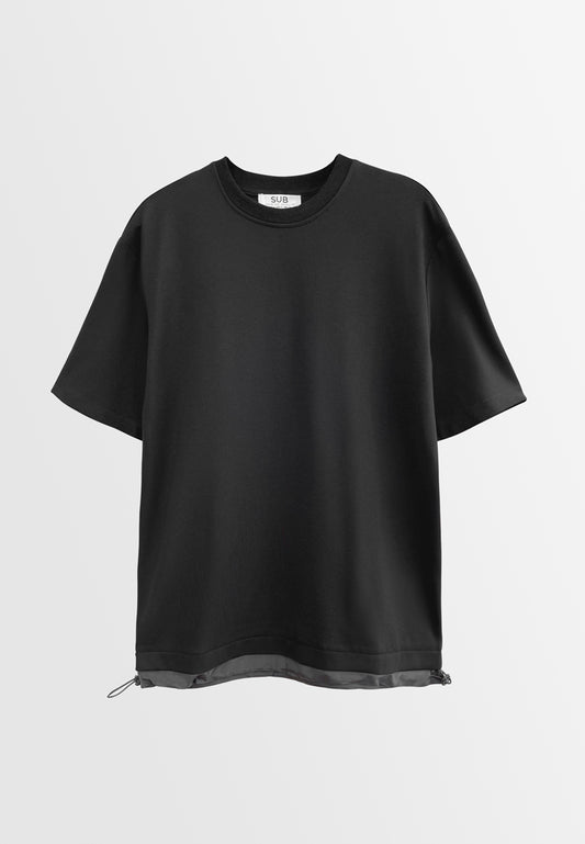 Men Short-Sleeve Oversized Fashion Tee - Black - H2M608