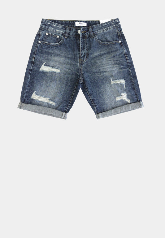 Men Short Jeans - Dark Blue - H1M245