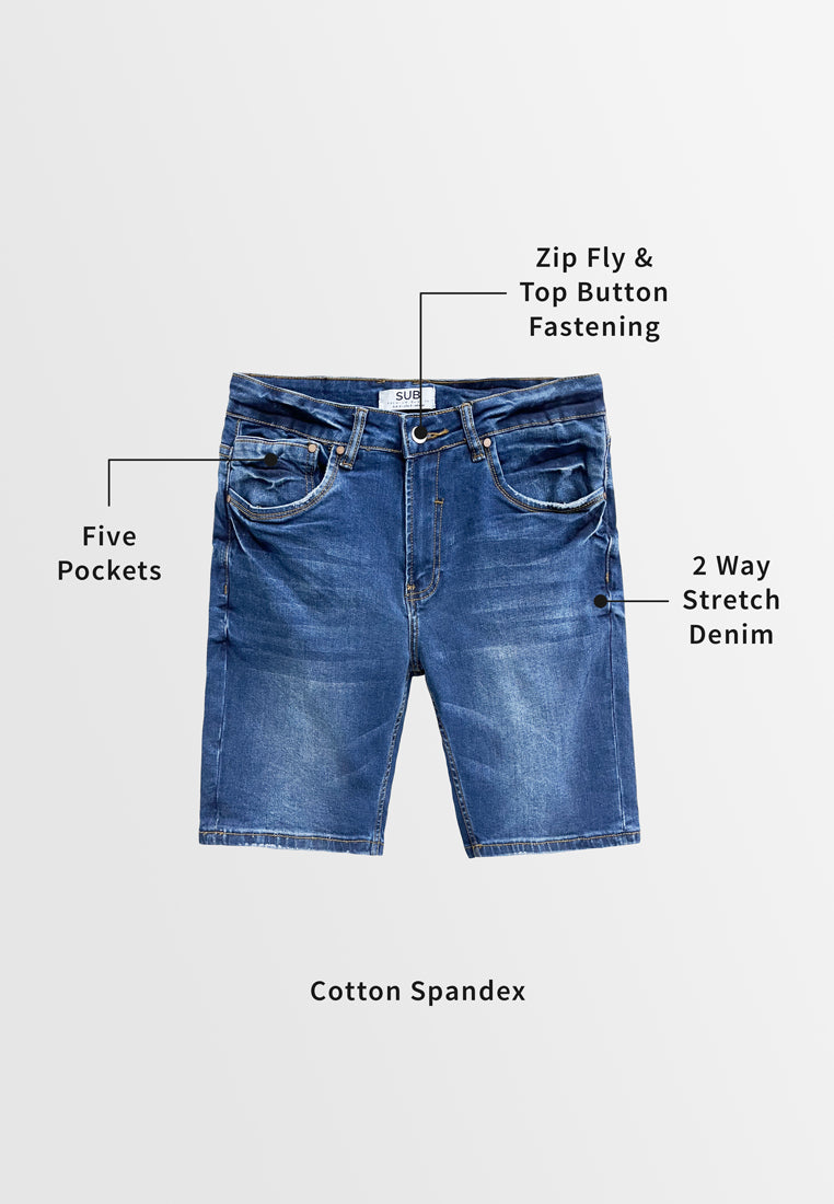 Men Short Jeans - Dark Blue - M3M806