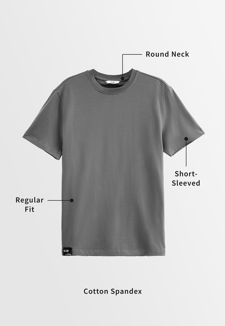 Men Short-Sleeve Basic Tee - Dark Grey - S3M585