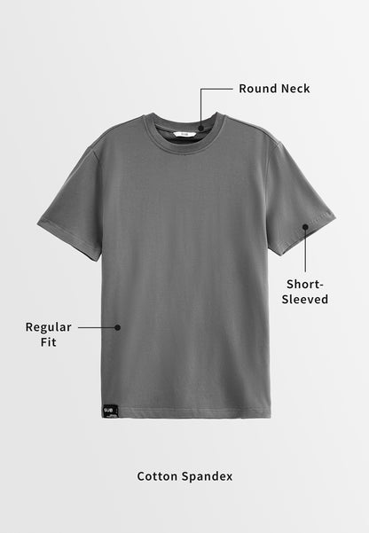 Men Short-Sleeve Basic Tee - Dark Grey - S3M585