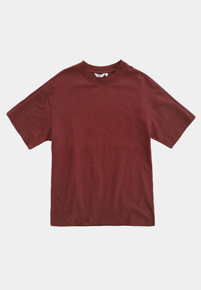 Men Short-Sleeve Fashion Tee - Maroon - M2M277