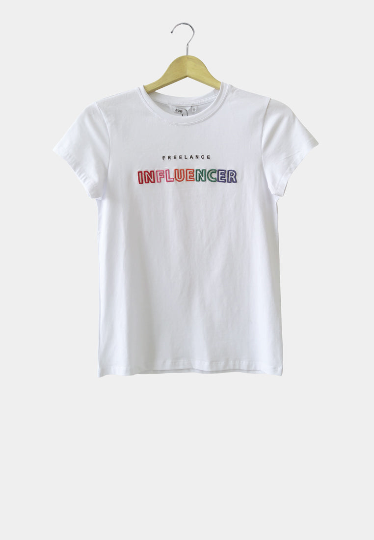 Women Short-Sleeve Graphic Tee - White - M2W326