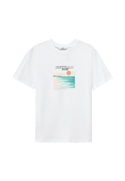 Men Short-Sleeve Graphic Tee - White - S3M617