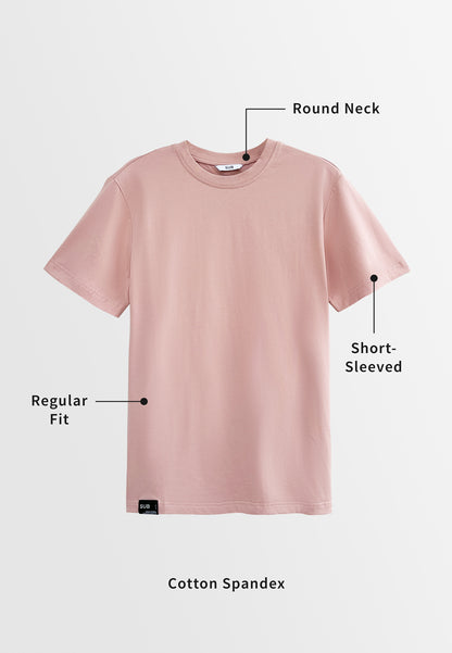 Men Short-Sleeve Basic Tee - Pink - S3M586