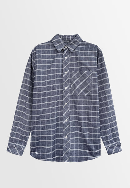 Men Long-Sleeve Shirt - Dark Blue - H2M402