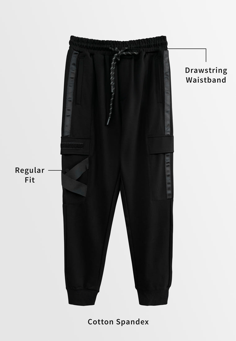 Men Long Jogger - Black - H2M476