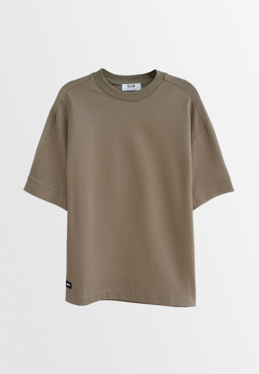 Men Short-Sleeve Oversized Fashion Tee - Dark Khaki - H2M786