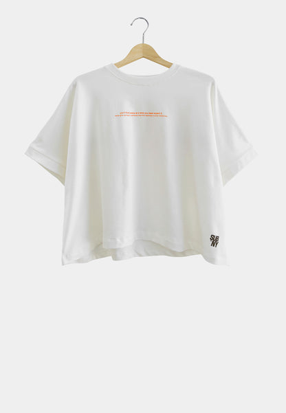 Women Oversized Fashion Tee - White - S2W285