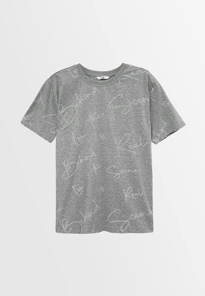 Men Short-Sleeve Graphic Tee - Grey - H2M505